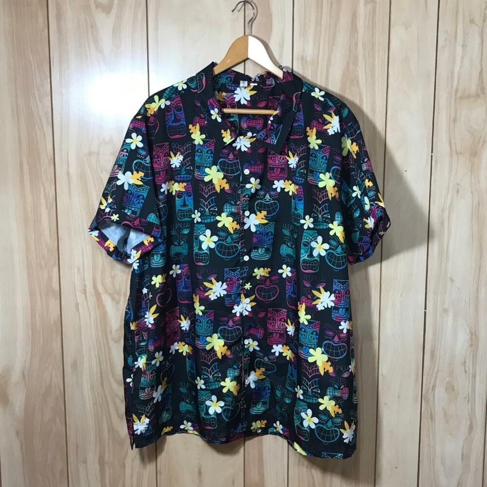 Amscan Tiki Totems Hawaiian Collared Shirt L/XL